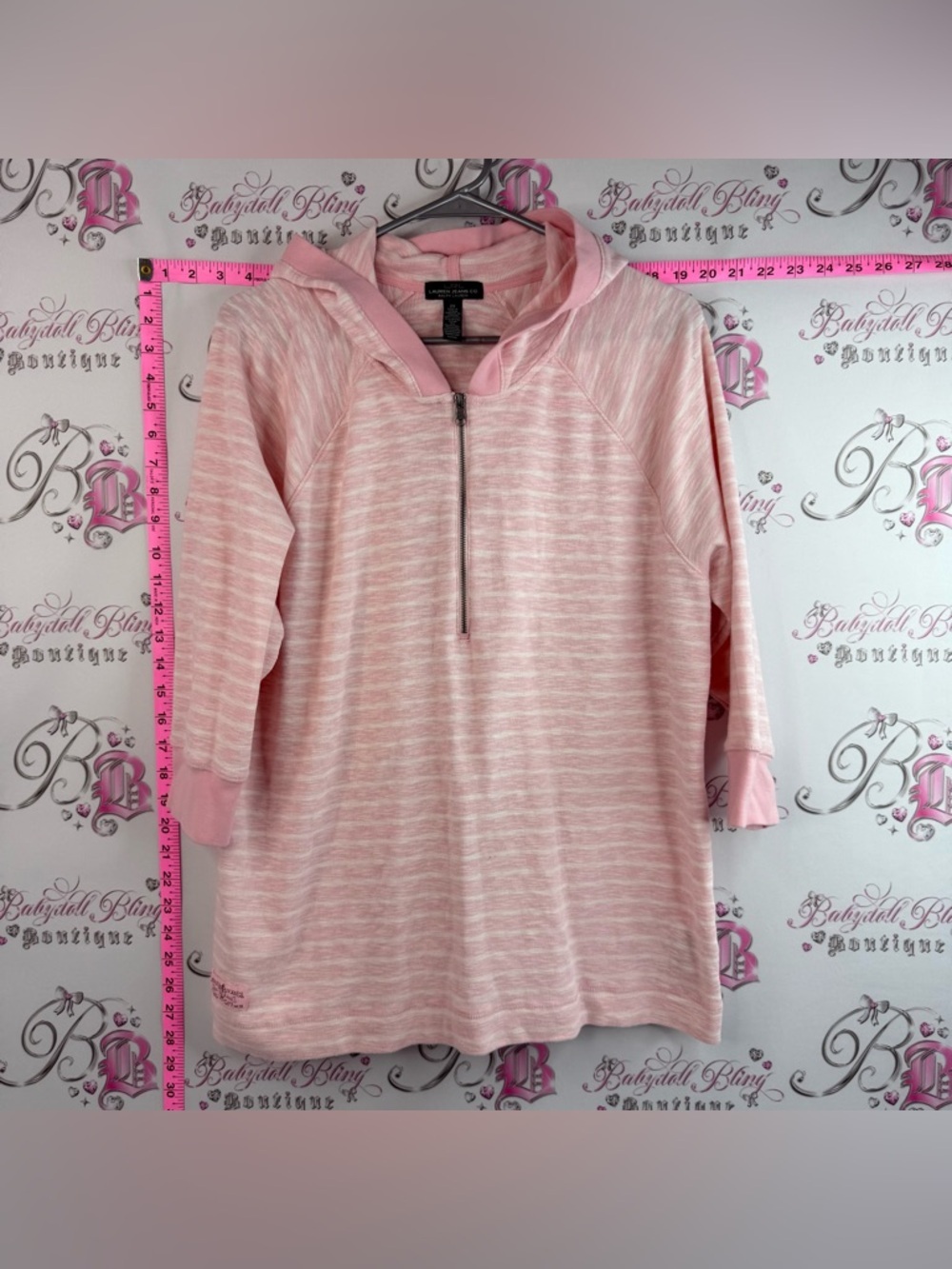 Lauren Ralph Lauren sweater hoodie Light Pink Half-Zip Hooded Pullover